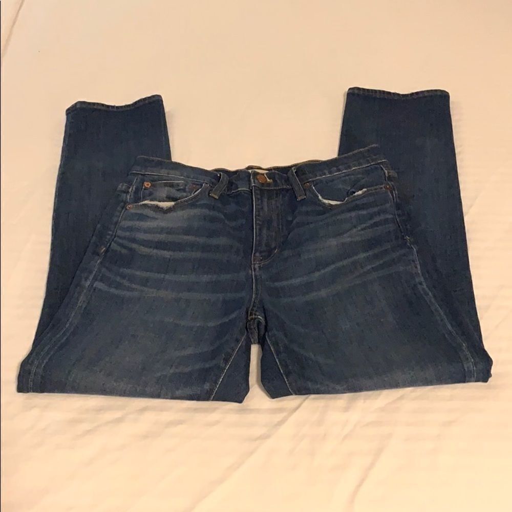 Madewell The High-Rise Slim Boyfriend Jeans Size 26 Hand Painted Pockets